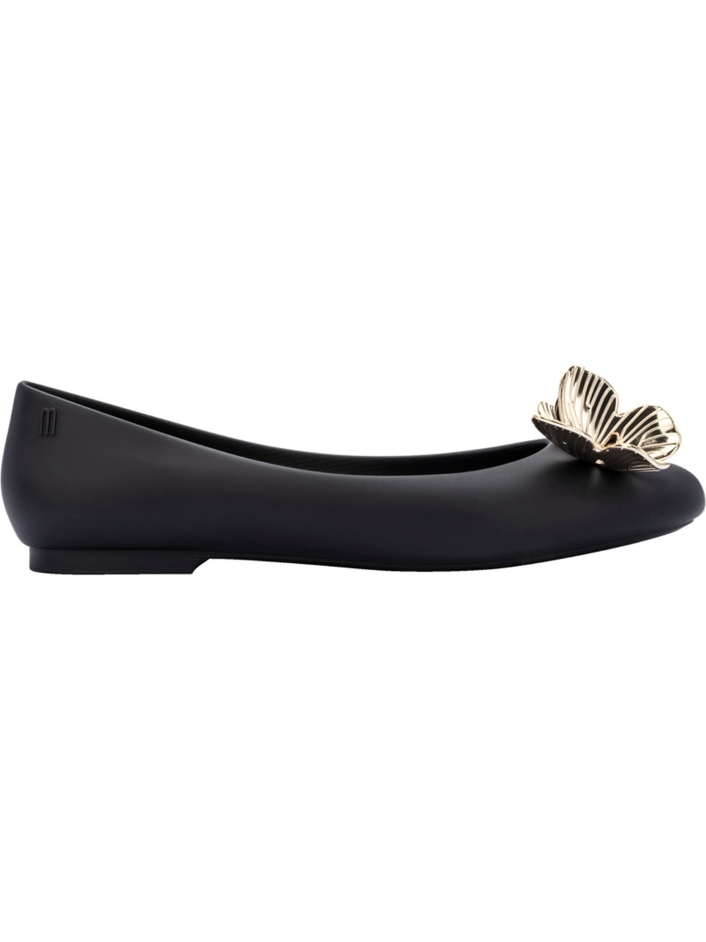 Melissa Doll XIX Women's Black PVC Ballet Flats with Gold Butterflies  8 NEW - Picture 7 of 11